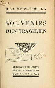 Cover of: Souvenirs d'un tragédien.