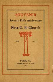 Souvenir by York, Pa. First United Brethren Church.