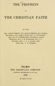 Cover of: The prophets of the christian faith