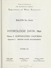 Cover of: Hydrologic data, 1964.: Appendix C: Ground water measurements.