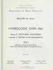 Cover of: Hydrologic data, 1964. by California. Dept. of Water Resources.