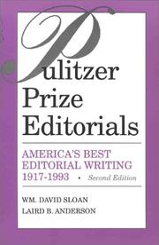 Cover of: Pulitzer Prize Editorials by W. David Sloan, Laird B. Anderson, Wm. David Sloan, Wm. David Sloan, Laird B. Anderson