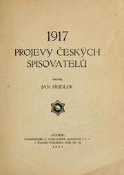 1917, projevy eských spisovatel by Jan Heidler