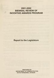 Cover of: 2001-2002 biennial review of incentive awards program: report to the Legislature