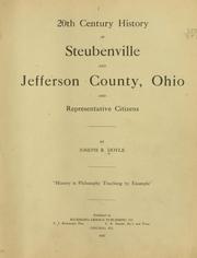 Cover of: 20th century history of Steubenville and Jefferson County, Ohio and representative citizens by Joseph Beatty Doyle