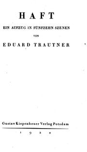 Cover of: Haft by von Eduard Trautner.