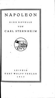 Cover of: Napoleon by Carl Sternheim.