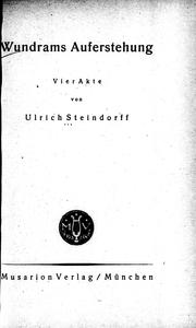Cover of: Wundrams Auferstehung: vier Akte