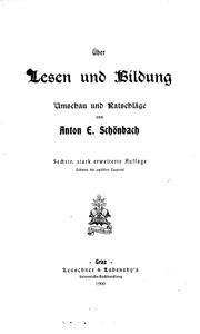 Cover of: Über Lesen und Bildung: Umschau und Ratschläge