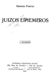 Cover of: Juizos ephemeros