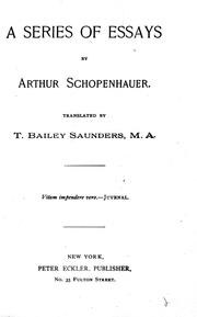 Cover of: A series of essays