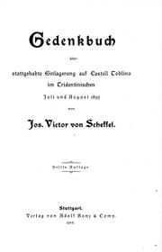 Cover of: Gedenkbuch über stattgehabte Einlagerung auf Castell Toblino im Tridentinischen: Juli und August 1855