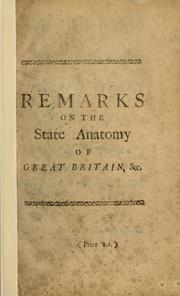 Cover of: Remarks on The state anatomy of Great Britain by Richard Fiddes