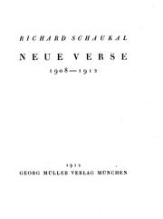 Cover of: Neue Verse 1908-1912