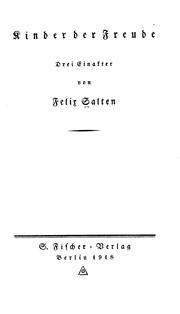 Cover of: Kinder der Freude: drei Einakter