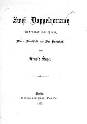 Cover of: Zwei Doppelromane in dramatischer Form: Marie Bluntfield und Der Probekuss