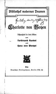 Cover of: Charlotte von Boyen: Schauspiel in drei Akten