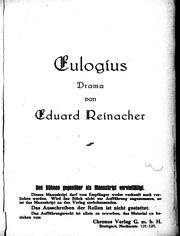 Cover of: Eulogius by von Eduard Reinacher.