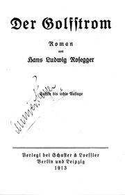 Cover of: Der Golfstrom by von Hans Ludwig Rosegger.