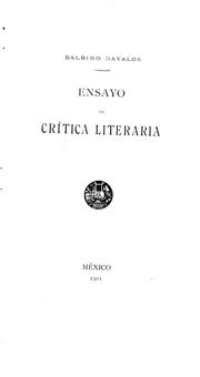 Cover of: Ensayo de crítica literaria