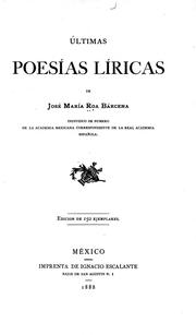 Cover of: Últimas poesías líricas de Jose María Roa Bárcena