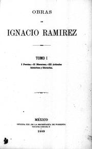 Cover of: Obras de Ignacio Ramírez by Ignacio Ramírez