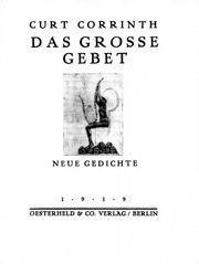 Cover of: Das grosse Gebet: neue Gedichte