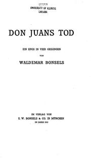 Cover of: Don Juans Tod: ein Epos in vier Gesängen
