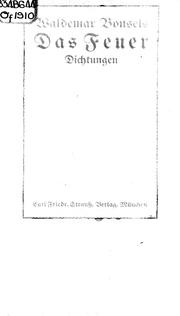 Cover of: Das Feuer: Dichtungen