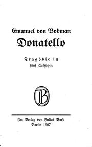 Cover of: Donatello: Tragödie in fünf Aufzügen