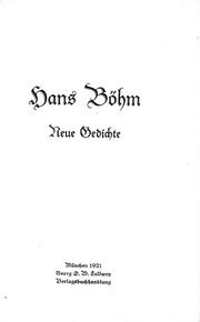 Cover of: Neue Gedichte by Hans Böhm.