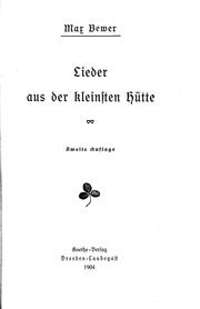 Cover of: Lieder aus der kleinsten Hütte