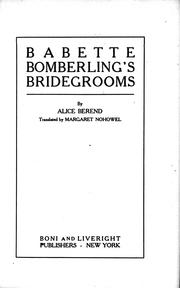 Cover of: Babette Bomberling's bridegrooms
