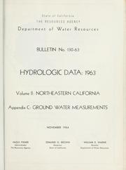 Cover of: Hydrologic data, 1963. by California. Dept. of Water Resources.
