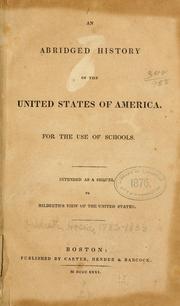 Cover of: An abridged history of the United States of America. by Hosea Hildreth