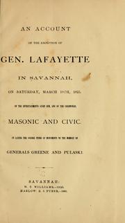 An account of the reception of Gen. Lafayette in Savannah by Savannah