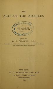 Cover of: Acts of the Apostles.
