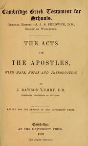 Cover of: The Acts of the apostles: with maps, notes and introduction