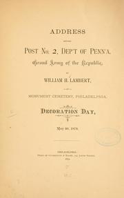 Cover of: Address before Post no. 2, Dep't of Penn'a, Grand army of the republic