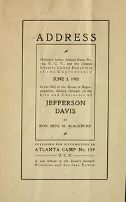 Cover of: Address delivered before Atlanta camp no. 159 | Benjamin M. Blackburn