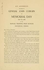 Cover of: address delivered by General John Coburn, on Memorial day, May 30, 1905