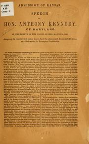 Cover of: Admission of Kansas.