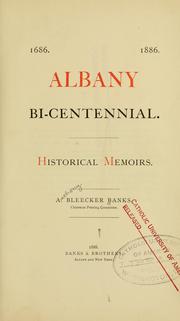 Cover of: Albany bi-centennial.