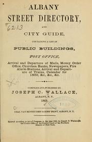 Cover of: Albany street directory, and city guide by Wallace