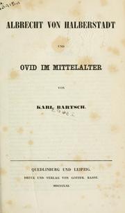 Cover of: Albrecht von Halberstadt und Ovid im Mittelalter by Albrecht von Halberstadt.