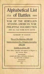 Cover of: Alphabetical list of battles