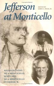 Cover of: Jefferson at Monticello  by James Adam Bear