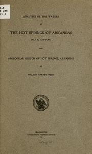 Cover of: Analyses of the waters of the Hot Springs of Arkansas