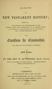 An analysis of New Testament history by William Henry Pinnock