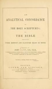 Cover of: An analytical concordance to the Holy Scriptures by John Eadie